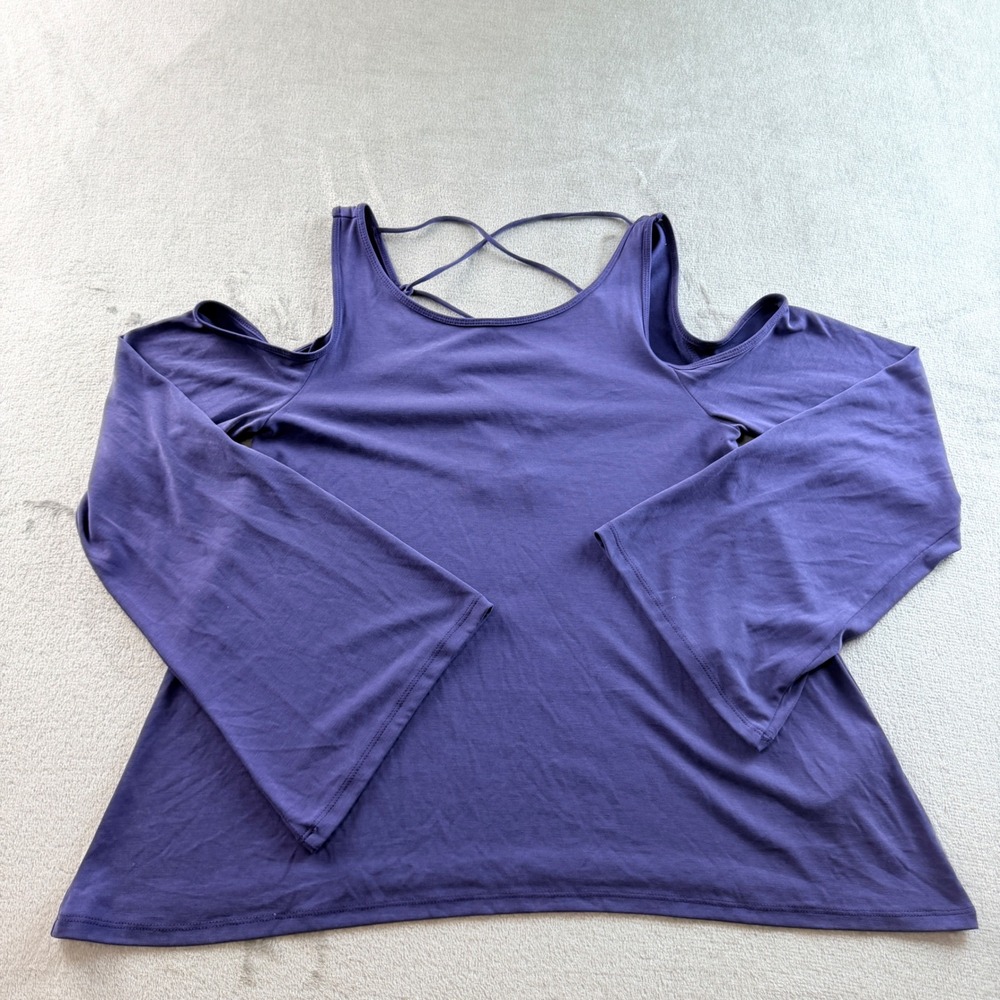 Hollister California Purple Cold Shoulder Bell Sleeve Top Women's Small